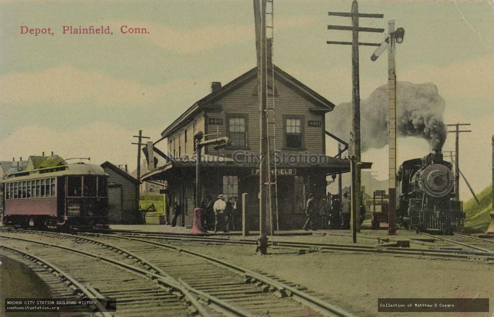 Postcard: Depot, Plainfield, Connecticut